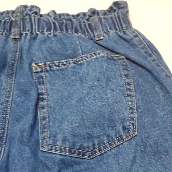 Boho Trendy Ultra High Waist Paperbag Straight Leg Button Fly Jeans 30 - Picture 10 of 12
